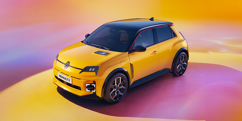 Yellow Renault 5 Exterior in Studio