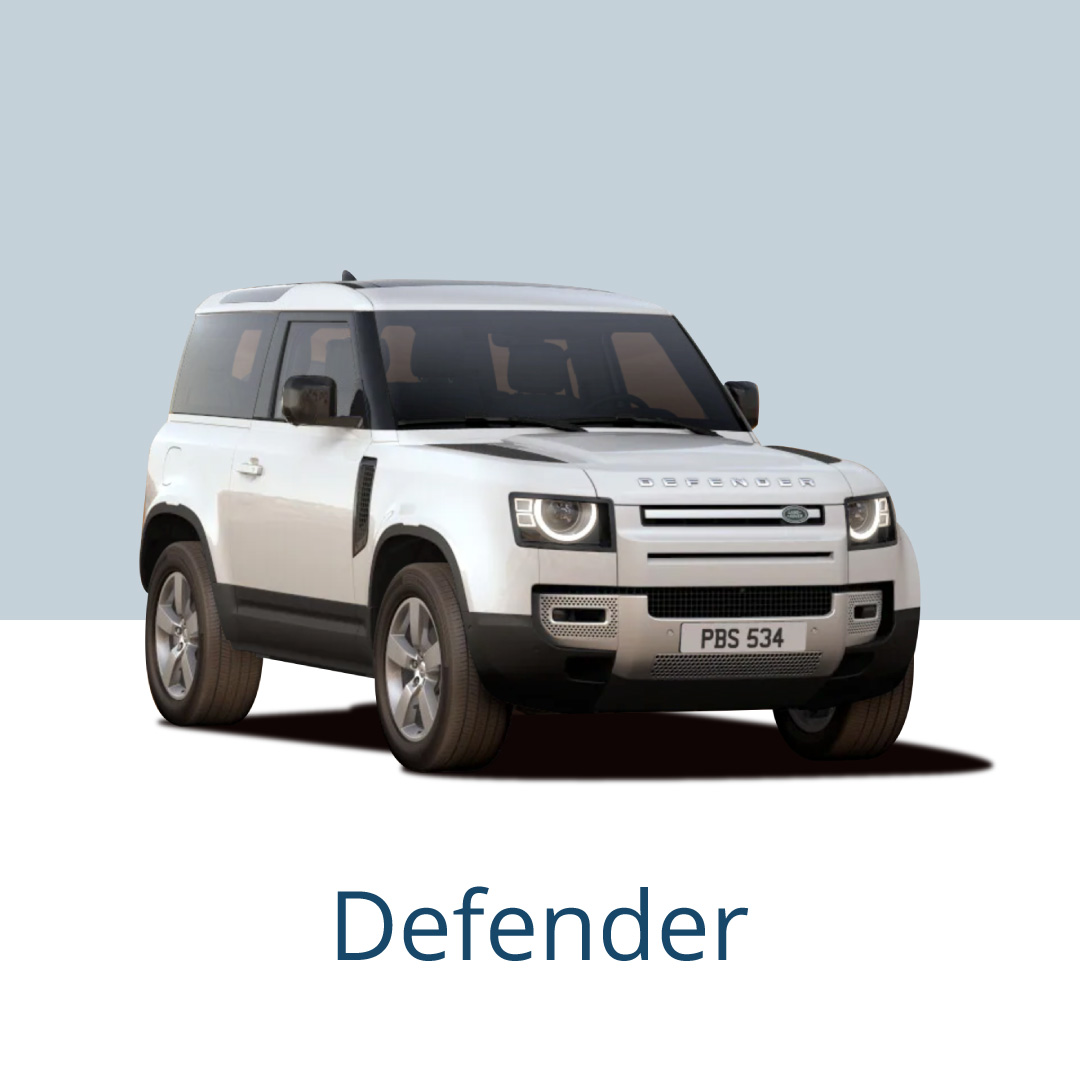 An image of a silver Land Rover Defender