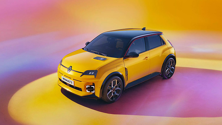 Yellow Renault 5 Exterior Front in Studio